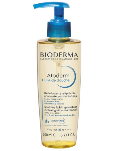 Bioderma atoderm huile de douche - olio doccia detergente corpo idratante per pelle secca - 200 ml