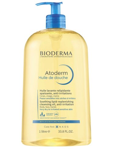 Bioderma atoderm huile de douche - olio doccia detergente corpo idratante per pelle secca - 1 litro