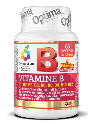 Colours of life vitamine b complex - integratore per stanchezza e affaticamento - 60 compresse