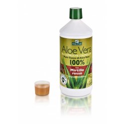 Aloe Vera Pura - Succo di Aloe Pura con Mirtillo Rosso - 1 Litro