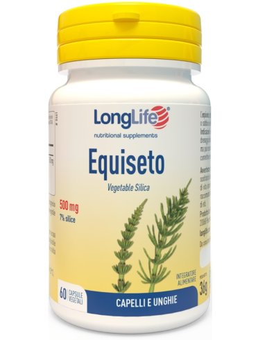 Longlife equiseto 500 mg - integratore per capelli e unghie - 60 capsule vegetali