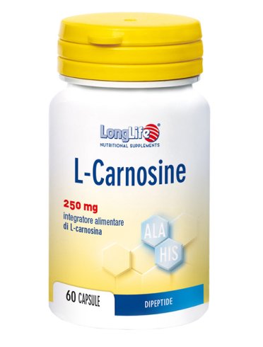 Longlife l-carnosine 250 mg - integratore per la funzionalità muscolare - 60 capsule