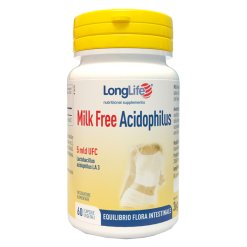 LongLife Milk Free Acidophilus - Integratore di Fermenti Lattici - 60 Capsule Vegetali