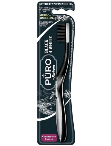 Forhans spazzolino black4white setole carbone Forhans spazzolino black4white setole carbone