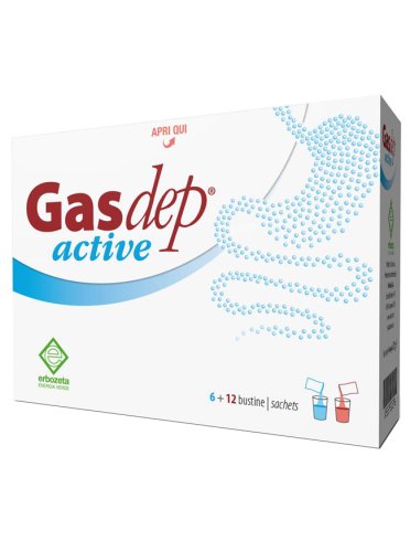 Gasdep active - integratore di enzimi e fermenti lattici - 6 + 12 bustine
