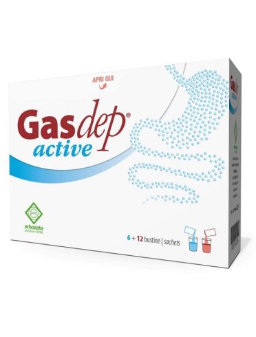 Gasdep active - integratore di enzimi e fermenti lattici - 6 + 12 bustine