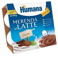 HUMANA MERENDA AL LATTE GUSTO CIOCCOLATO 100 G 4 PEZZI