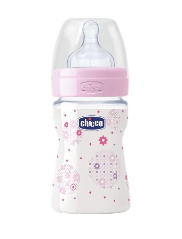 Chicco biberon well being in polipropilene girl da 150 ml normal silicone ita