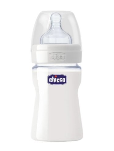 Chicco biberon well being in vetro non decoratorato da 150 ml normal silicone