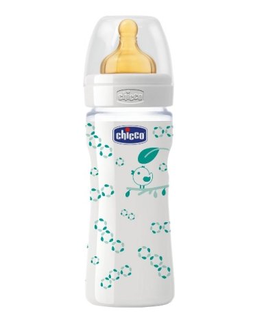 Chicco biberon well being in vetro decorato unisex da 240 mlnormal lattice