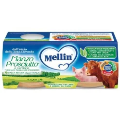 MELLIN OMOGENEIZZATO MANZO PROSCIUTTO CON VERDURE 2 PEZZI X120 G