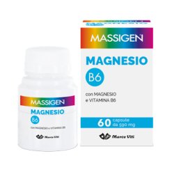 Massigen Magnesio B6 - Integratore per il Benessere del Sistema Nervoso - 60 Capsule