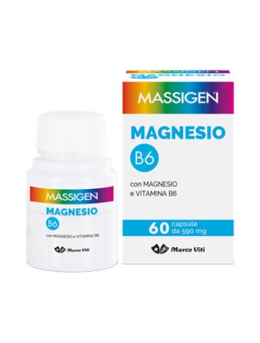 Massigen magnesio b6 - integratore per il benessere del sistema nervoso - 60 capsule