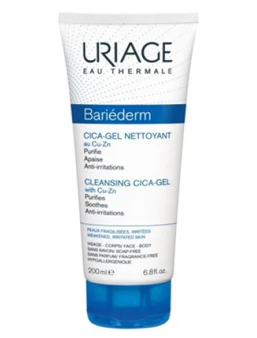 Uriage bariederm cica gel - detergente viso e corpo lenitivo anti-irritazioni - 200 ml Uriage bariederm cica gel - detergente viso e corpo lenitivo anti-irritazioni - 200 ml
