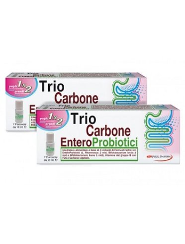 Triocarbone enteroprobiotici - integratore per l'equilibrio della flora intestinale - 7 flaconcini