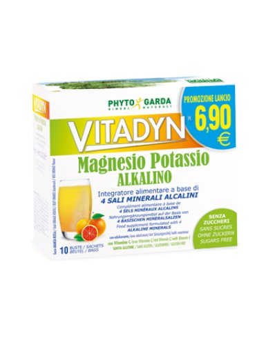 Vitadyn alkalino - integratore di magnesio e potassio senza zucchero - 10 bustine