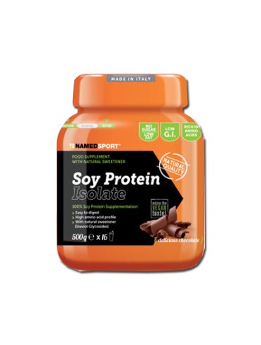 Named sport soy protein - integratore massa muscolare - gusto delicious chocolate 500 g