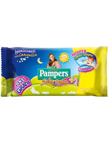 Pampers wipes sole & luna effetto spugna 60 salviette