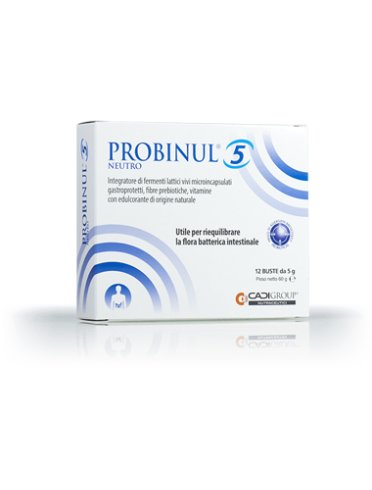 Probinul 5 - integratore di probiotici gusto neutro - 12 bustine