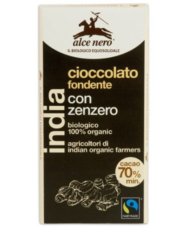 Tavoletta di cioccolato fondente bio con zenzero dell'ecuador fairtrade 50 g