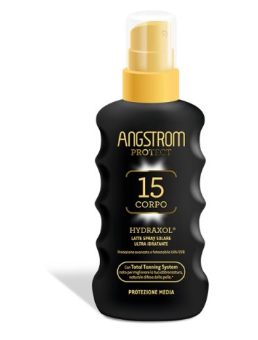 Angstrom protect hydraxol - latte solare spray corpo ultra idratante con protezione media spf 15 - 175 ml