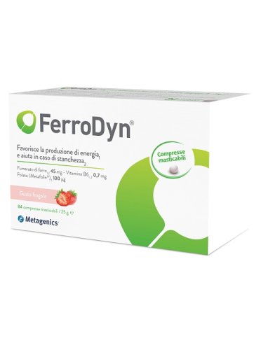 Ferrodyn - integratore di ferro e vitamine b - 84 compresse masticabili