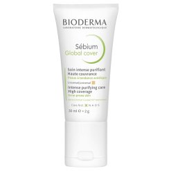 Bioderma Sebium Global Cover - Crema Viso Intensiva Purificante Anti-Imperfezioni con Tappo Stick Applicatore - 30 ml