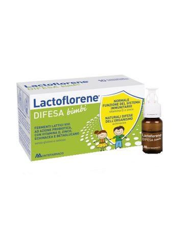 Lactoflorene difesa bimbi - integratore per il sistema immunitario con fermenti lattici - 10 flaconi