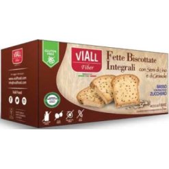 VIALL FIBER FETTE BISCOTTATE INTEGRALI CON SEMI DI LINO E GIRASOLE 200 G CONFEZIONI MONOPORZIONE