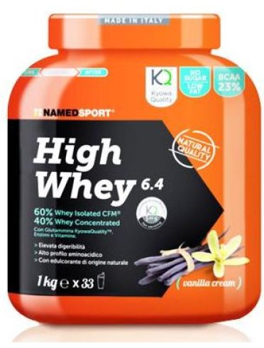Named sport high whey vanilla cream - integratore per sforzi muscolari - 1 kg