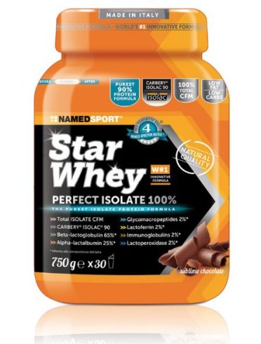 Named sport star whey - integratore massa muscolare - gusto chocolate 750 g