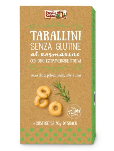 Puglia sapori tarallini rosmarino con olio extravergine di oliva 6 pezzi 30 g