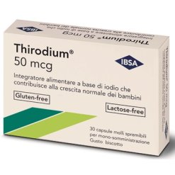 Thirodium 50 mcg - Integratore per la Funzionalità della Tiroide - 30 Capsule Molli