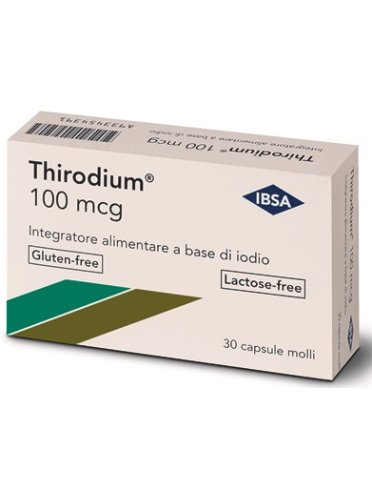 Thirodium 100 mcg - integratore per la funzionalità della tiroide - 30 capsule molli