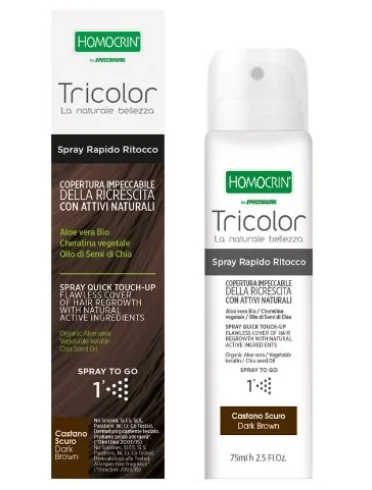 Tricolor spray ritocco castano scuro 75 ml Tricolor spray ritocco castano scuro 75 ml