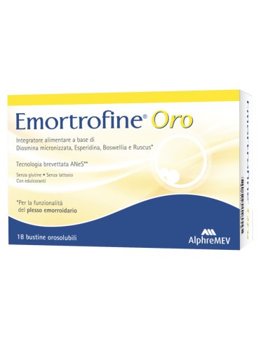 Emortrofine oro - integratore per il trattamento delle emorroidi - 18 bustine