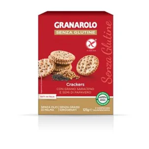 GRANAROLO CRACKER CON GRANO SARACENO E SEMI DI PAPAVERO SENZA GLUTINE 125 G
