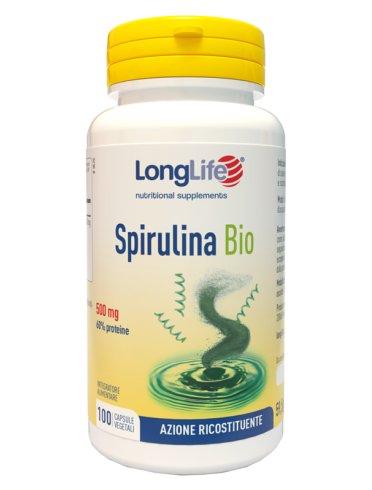 Longlife spirulina bio 500 mg - integratore ricostituente - 100 capsule vegetali