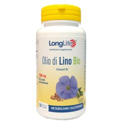 LongLife Olio di Lino 1300 mg - Integratore per il Metabolismo del Colesterolo - 50 Perle