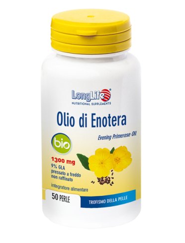 Longlife olio di enotera bio 1300 mg - integratore per disturbi del ciclo - 60 perle