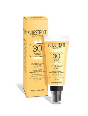 Angstrom protect hydraxol matt fluido solare protezione 30 pelli miste 40 ml Angstrom protect hydraxol matt fluido solare protezione 30 pelli miste 40 ml