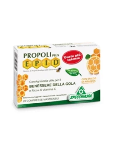 Epid propoli plus - integratore per il benessere delle vie respiratorie gusto arancia - 20 compresse Epid propoli plus - integratore per il benessere delle vie respiratorie gusto arancia - 20 compresse