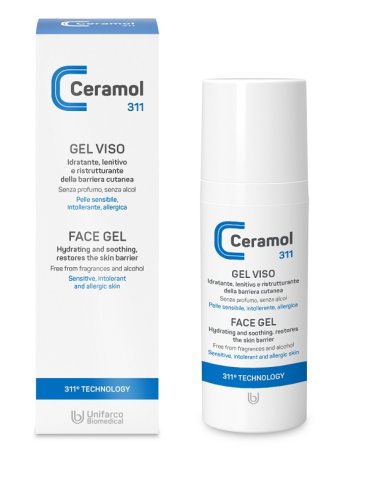 Ceramol 311 gel viso idratante per pelli allergiche 50 ml