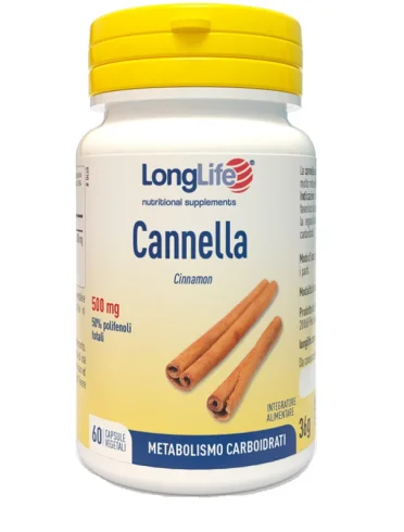 Longlife cannella 500 mg - integratore per il metabolismo dei carboidrati - 60 capsule Longlife cannella 500 mg - integratore per il metabolismo dei carboidrati - 60 capsule