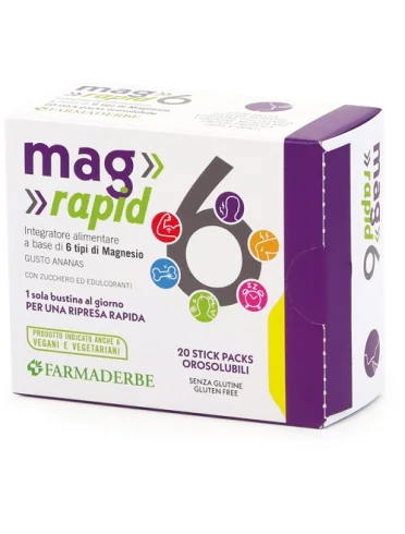 Mag 6 rapid integratore di magnesio 20 bustine Mag 6 rapid integratore di magnesio 20 bustine