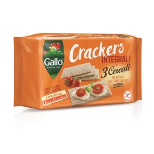 RISO GALLO CRACKERS 3 CEREALI RISO INTEGRALE MAIS GRANO SARACENO CON QUINOA 180 G