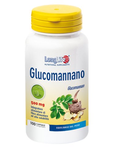 Longlife glucomannano 500 mg - integratore per l'equilibrio del peso - 100 capsule vegetali