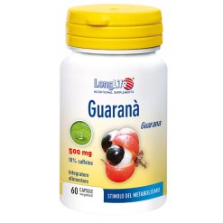 LongLife Guaranà 500 mg - Integratore per Stanchezza Fisica e Mentale - 60 Capsule Vegetali