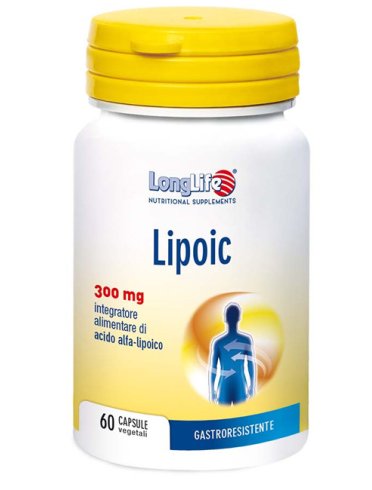 Longlife lipoic 300 mg - integratore di acido alfa-lipoico - 60 capsule vegetali
