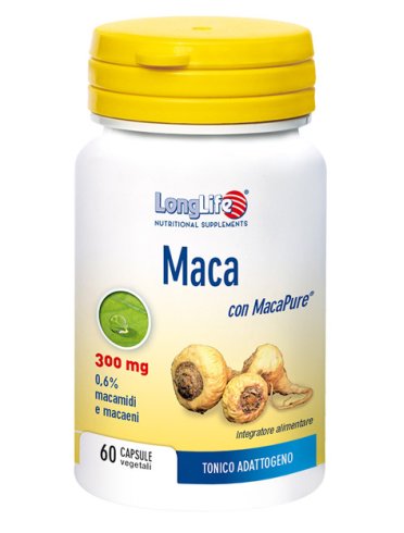 Longlife maca 300 mg - integratore tonico - 60 capsule